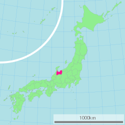 Map of Japan with Toyama highlighted