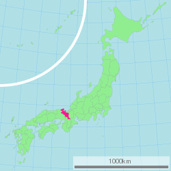 Map of Japan with Kyoto highlighted