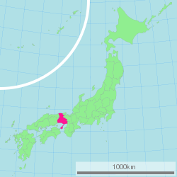 Map of Japan with Hyōgo highlighted