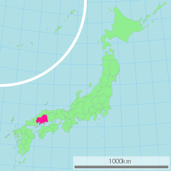 Map of Japan with Hiroshima highlighted