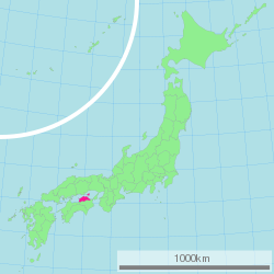 Map of Japan with Kagawa highlighted