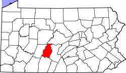 Location of Blair County in Pennsylvania