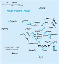 Map of the Marshall Islands show Bikini