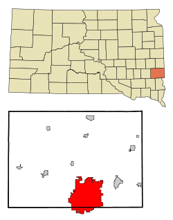 Location in Minnehaha County and the state of South Dakota