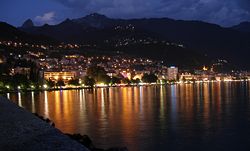 Montreux at night.