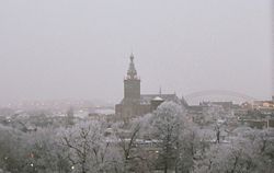 A view over the center of Nijmegen in the wintertime