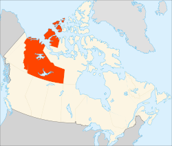 Map of Canada with Northwest Territories highlighted