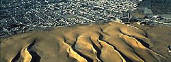 Landsat image of sand dunes encroaching on Nouakchott.