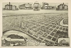 Map of Wichita Falls in 1890