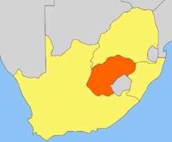 Location of Orange Free State