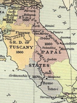 Location of Papal States