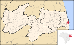 Location of João Pessoa in the State of Paraíba