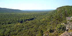 The Porcupine Mountains within the Upper Peninsula of Michigan