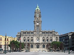 Porto City Hall in the Avenida dos Aliados