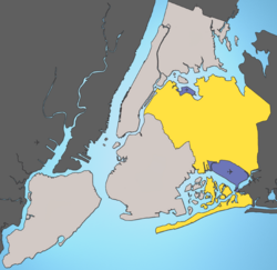 Location of Queens shown in yellow.