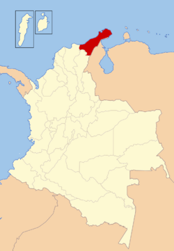 Location of Department of La Guajira