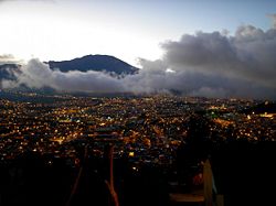 Sunset at Pasto (Galeras Volcano at bottom)