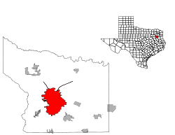 Location of Tyler, Texas