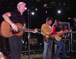 Left to right: Gordon Downie, Gord Sinclair, and Rob Baker performing in Aspen, Colorado, 2007