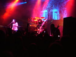 From left to right: Matt Heafy, Travis Smith, Paolo Gregoletto, Corey Beaulieu.