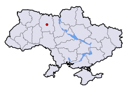 Map of Ukraine with Zhytomyr highlighted.