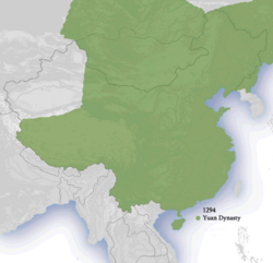 Location of Yuan Dynasty