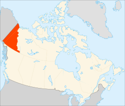 Map of Canada with Yukon highlighted