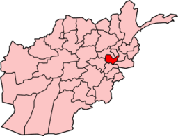 Map of Afghanistan with Kabul highlighted