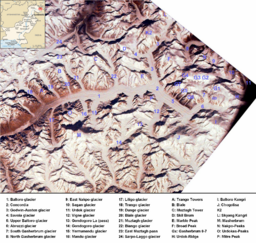 Highest Karakoram peaks as seen from International Space Station