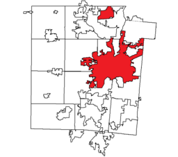 Location of Dayton in Montgomery County, Ohio