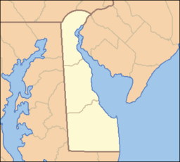 Location of Newark in Delaware