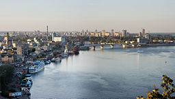 none The Dnieper River seen atop a hill in Kiev, Ukraine.