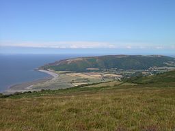 none View of the Porlock Vale over toward Bossington Hill from Porlock Hill