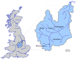 The drainage basin of the River Trent