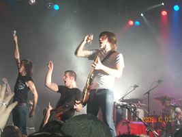 Underoath performing live at the Mayhem Tour