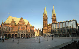 Bremen town hall, St. Peter's Cathedral and parliament