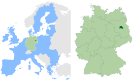 Location within European Union and Germany