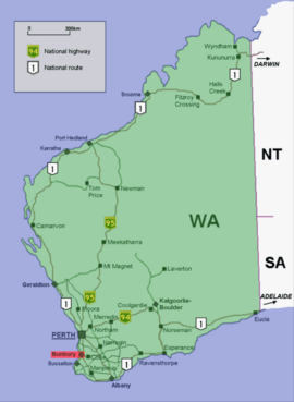 Bunbury location map in Western Australia.PNG