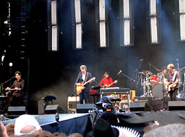 Crowded House performs at Hyde Park in 2007.