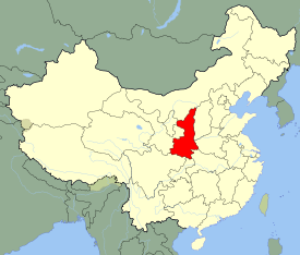 Shaanxi is highlighted on this map