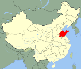 Shandong is highlighted on this map