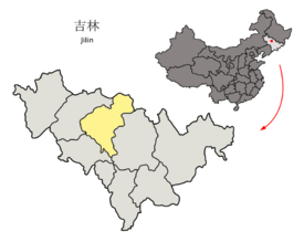 Location of Changchun Prefecture within Jilin