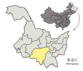 Location of Harbin Prefecture within Heilongjiang