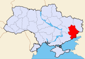 Map of Ukraine with Donetsk Oblast highlighted