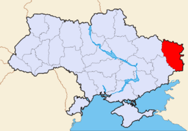 Map of Ukraine with Luhansk Oblast highlighted