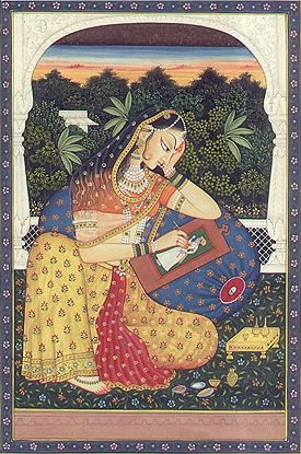 A Rajastani style painting of Radha