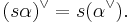  (s\alpha)^\vee= s(\alpha^\vee).