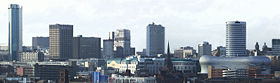 Birmingham's skyline viewed from the south-east