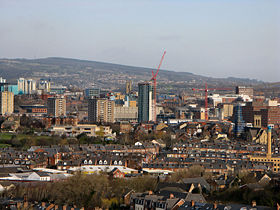 Sheffield's skyline from the south of city