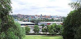 Stoke-on-Trent City Centre, viewed from Festival Park.